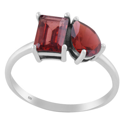Inel argint 925 granat | DUO