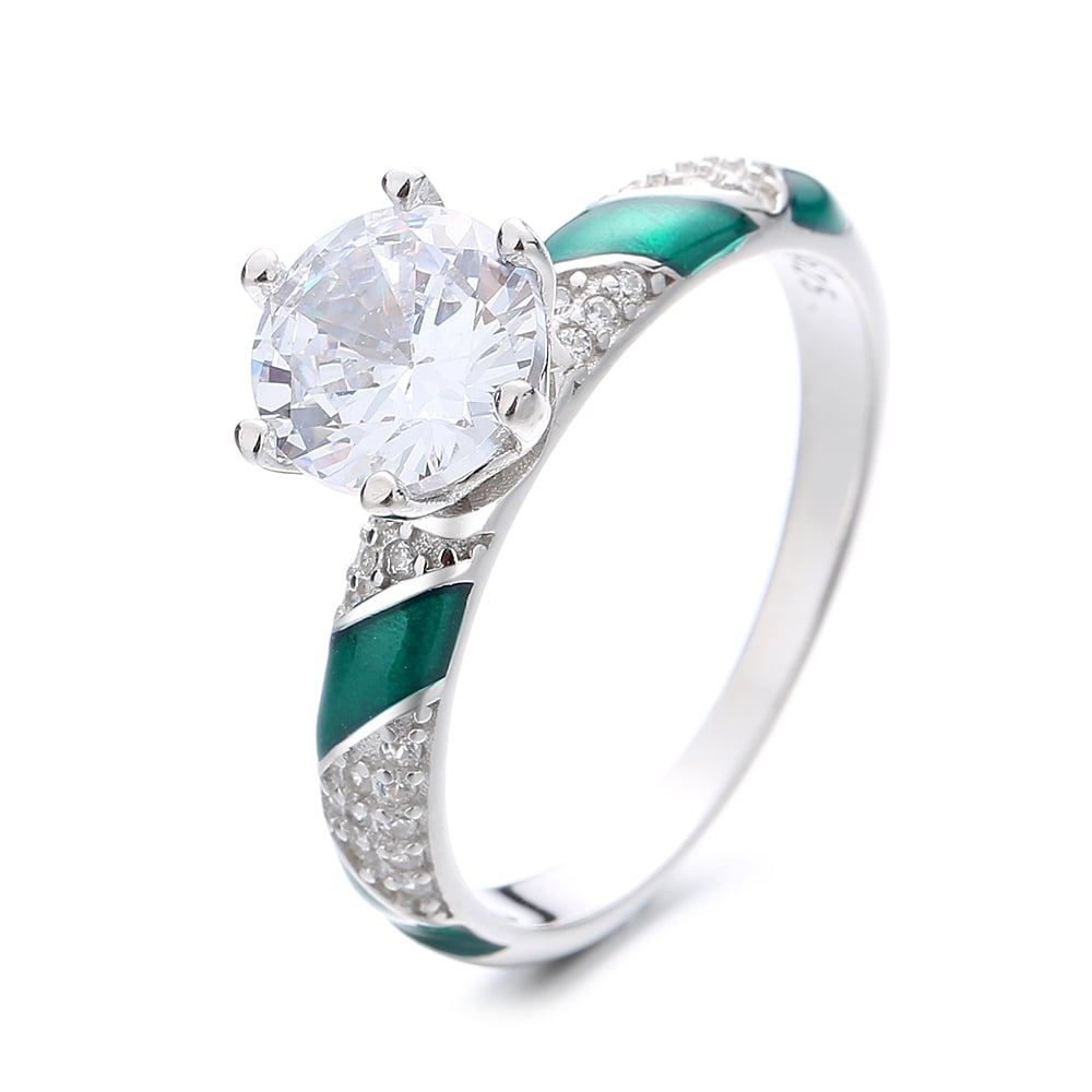 Inel argint 925, JW1323, model elegant cu piatra, placat cu rodiu - poza 1
