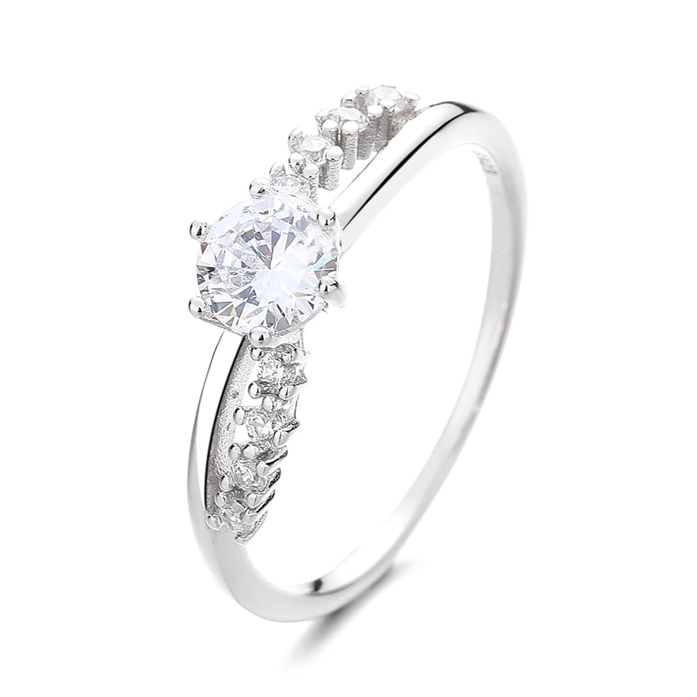 Inel argint 925, JW1338, model elegant cu piatra, placat cu rodiu - poza 1