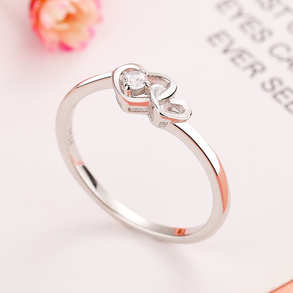 Inel argint 925, JW1340, model inima si infinit, placat cu rodiu - poza 4