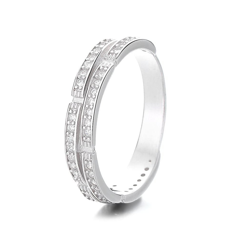 Inel argint 925, JW1345, model elegant, placat cu rodiu - poza 1