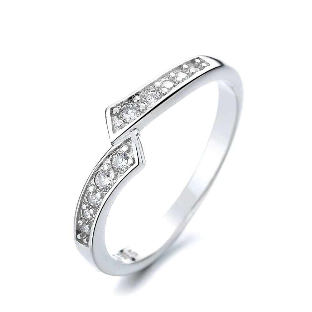 Inel argint 925, JW1370, model elegant cu pietre, placat cu rodiu - poza 1