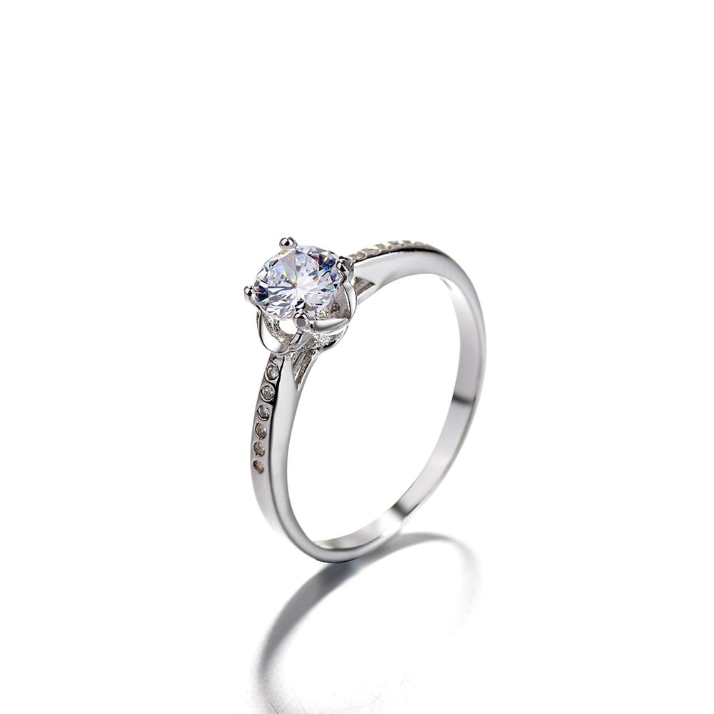 Inel argint 925, JW1376, model elegant cu piatra, placat cu rodiu - poza 1