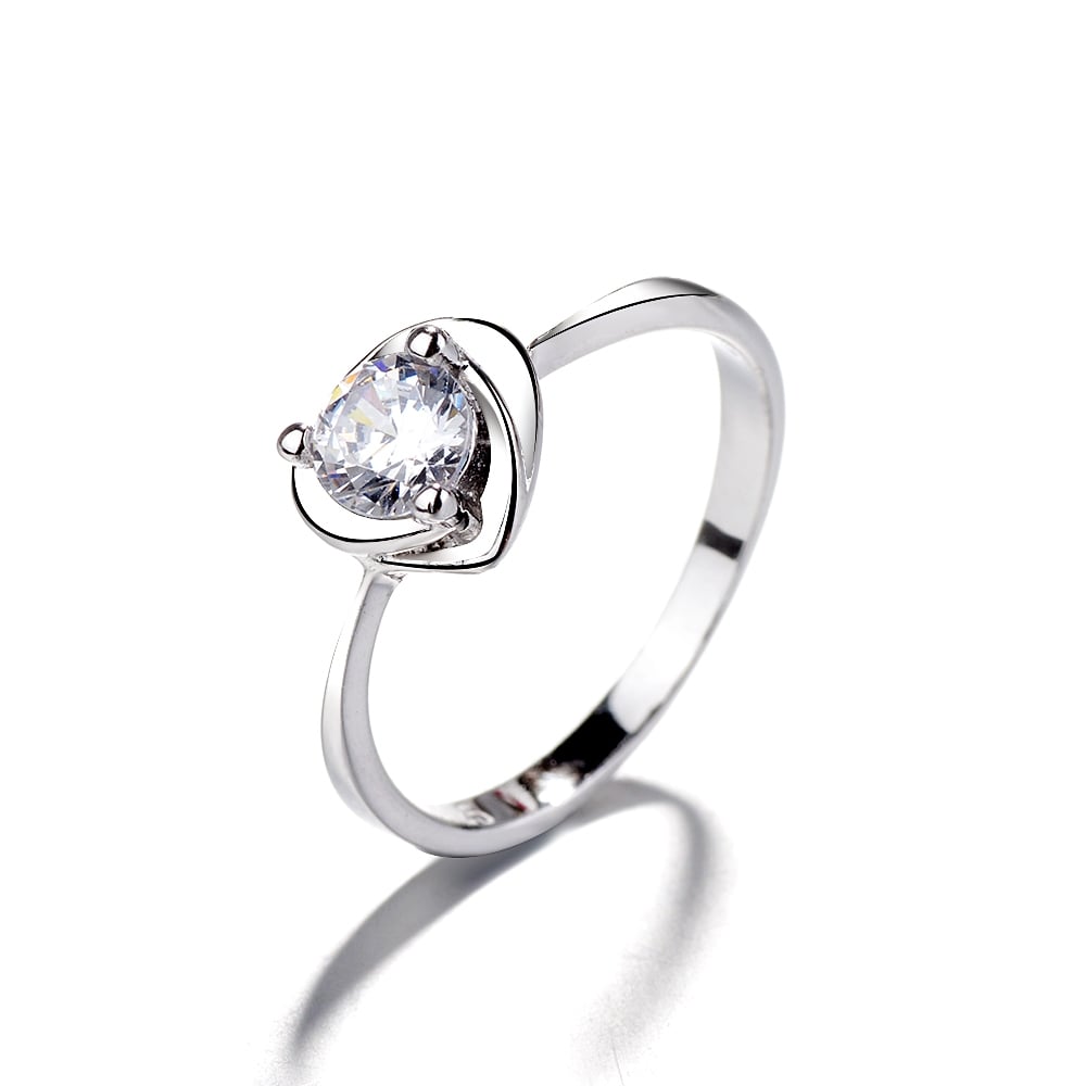 Inel argint 925, JW1395, model elegant cu piatra, placat cu rodiu - poza 1
