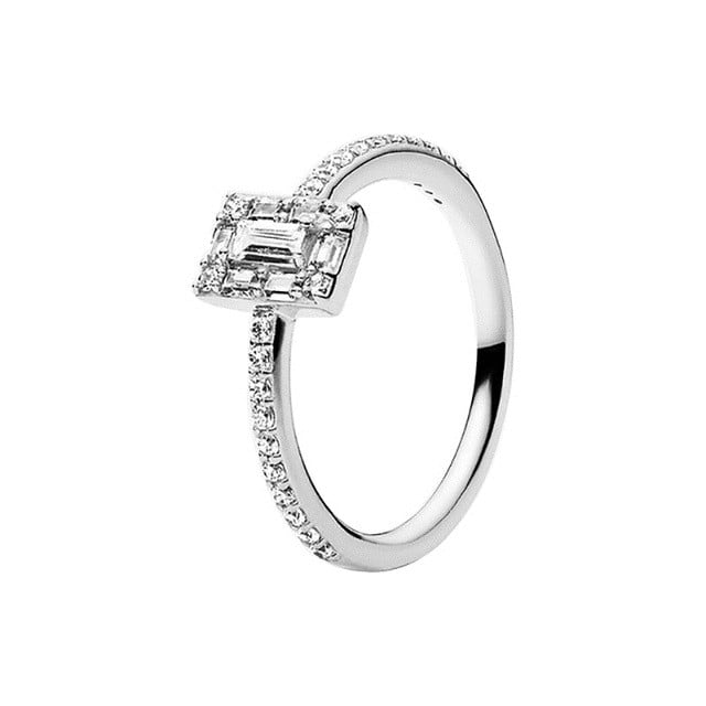 Inel argint 925, JW518, model cu zirconiu, placat cu rodiu - poza 1