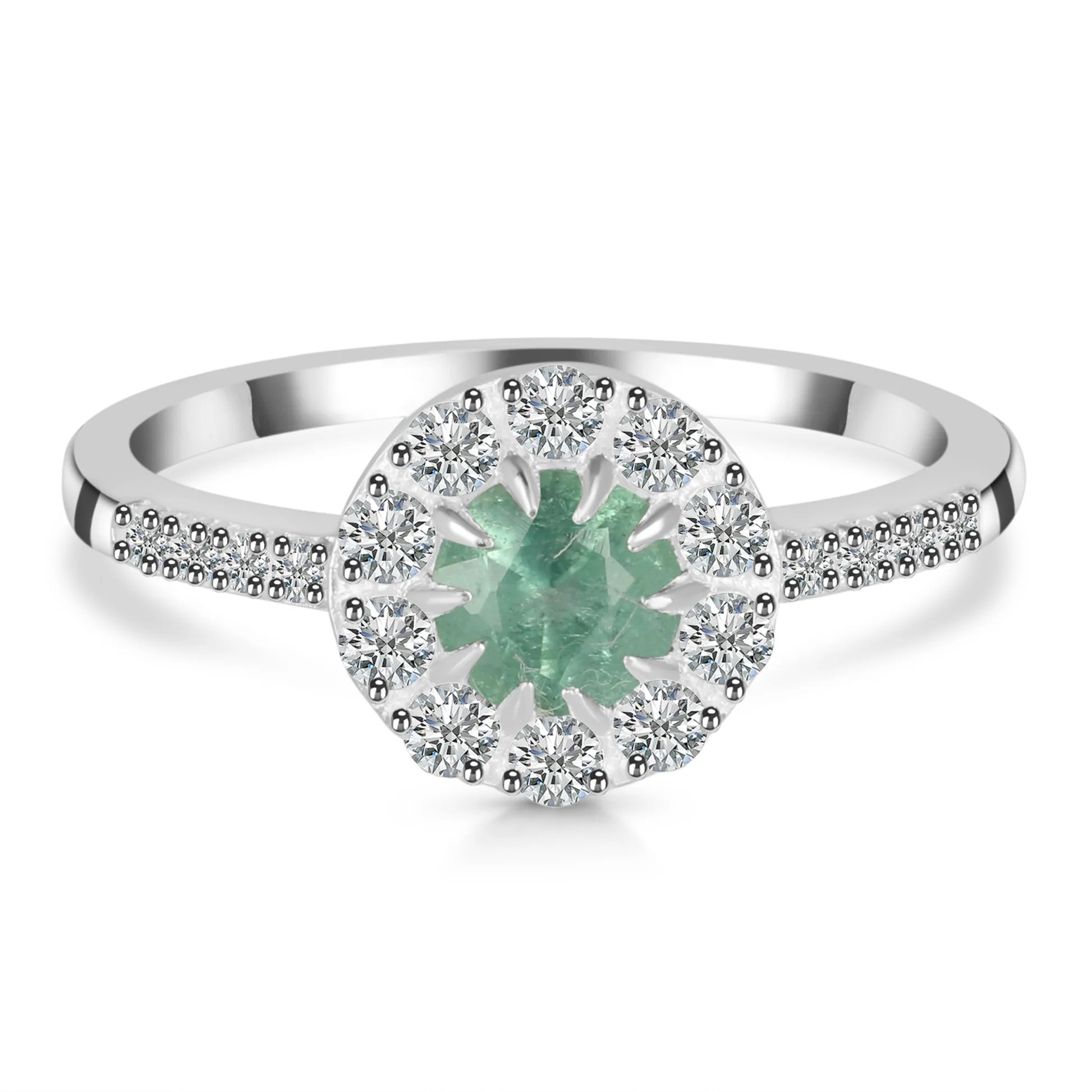 Inel argint 925 kyanit (cianit) verde | Daisy
