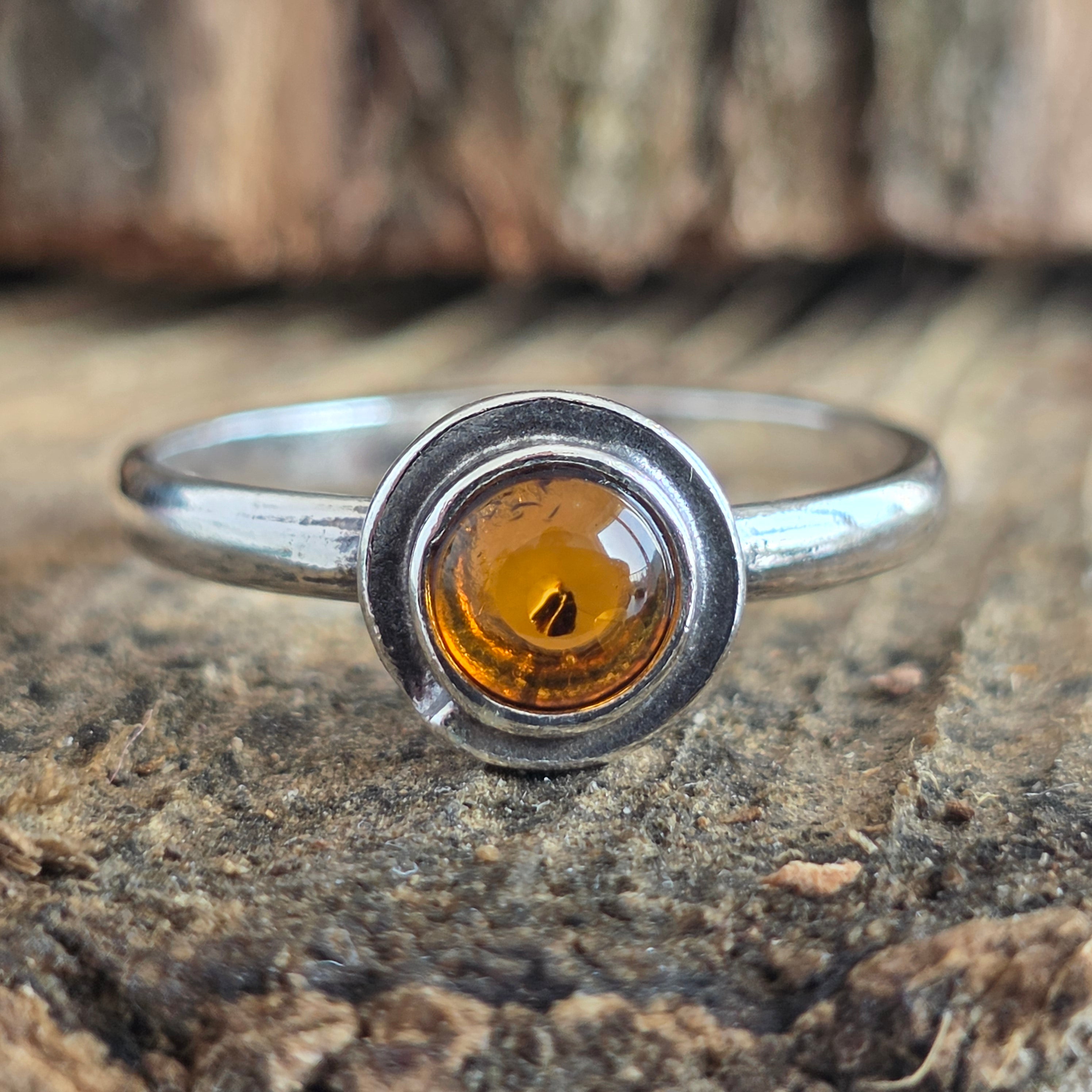 Inel argint cu chihlimbar Amber16