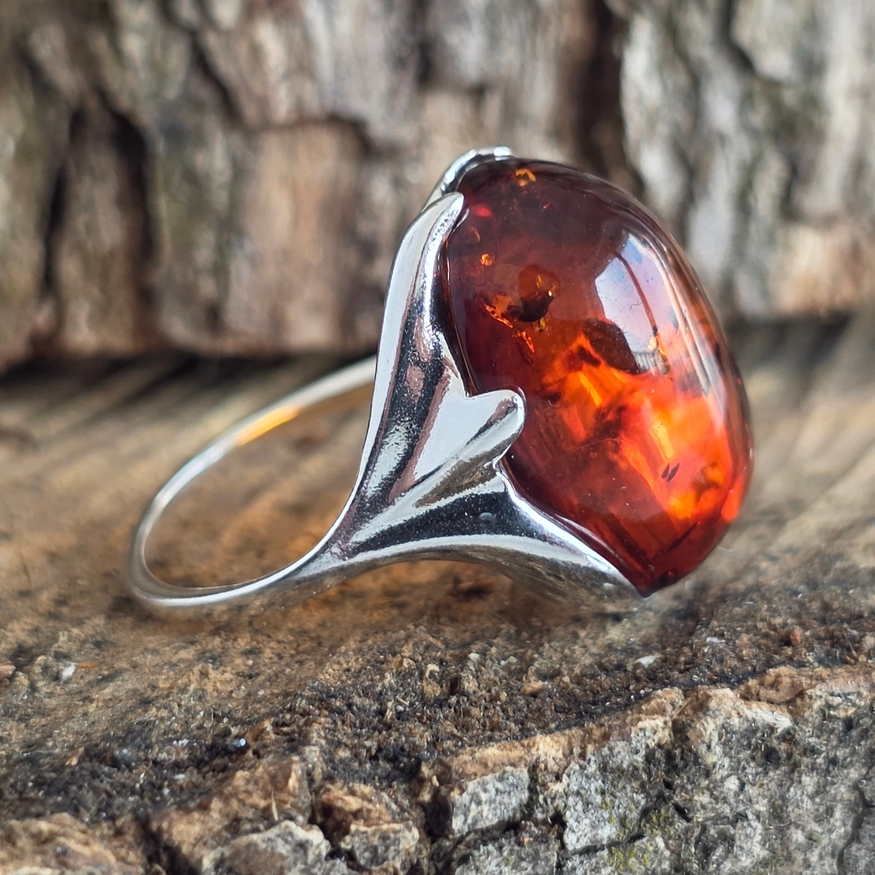 Inel argint cu chihlimbar Amber7