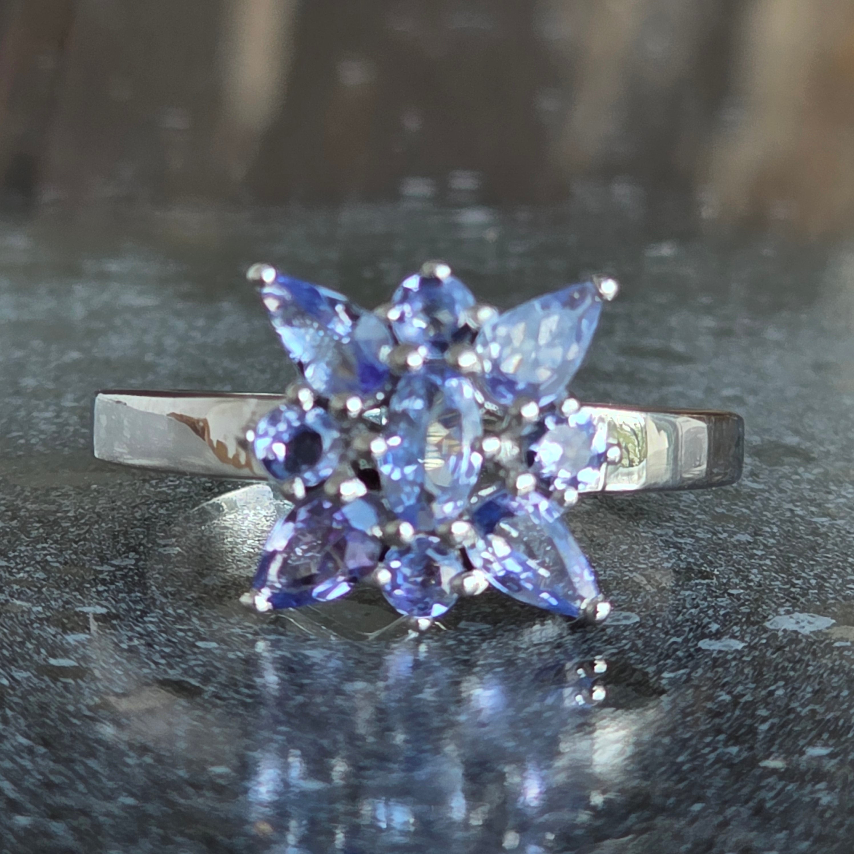 Inel argint tanzanit | FLOWER