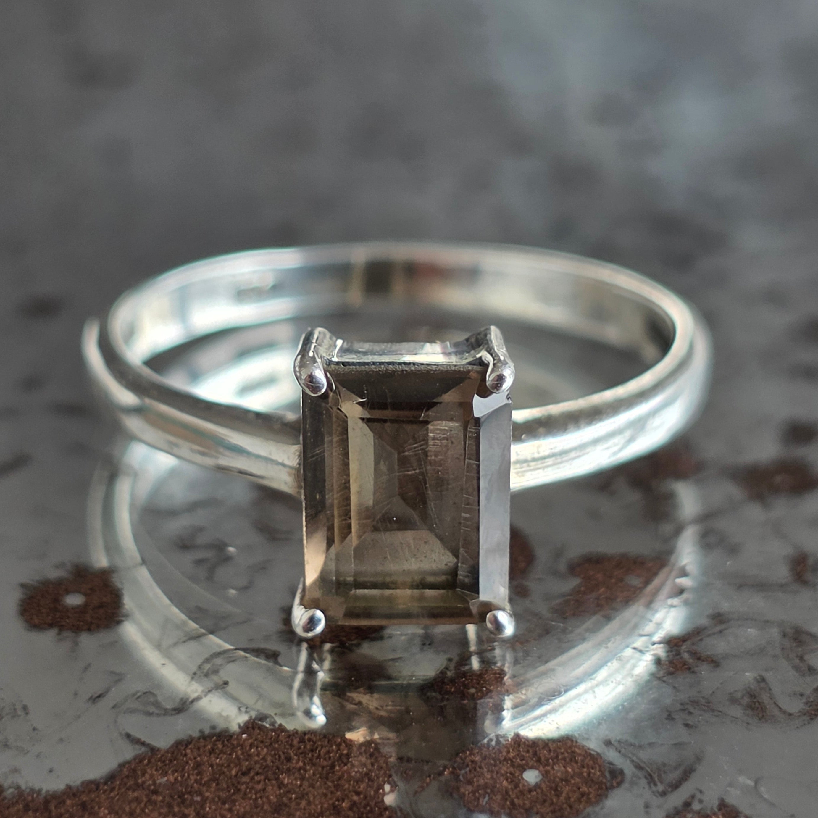 Inel argint topaz fumuriu | CELESTE 3