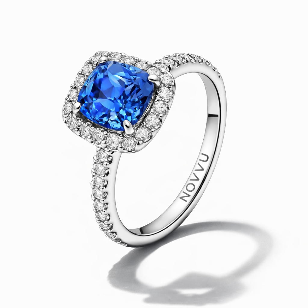Inel Blue Cristal Cu Argint - 48