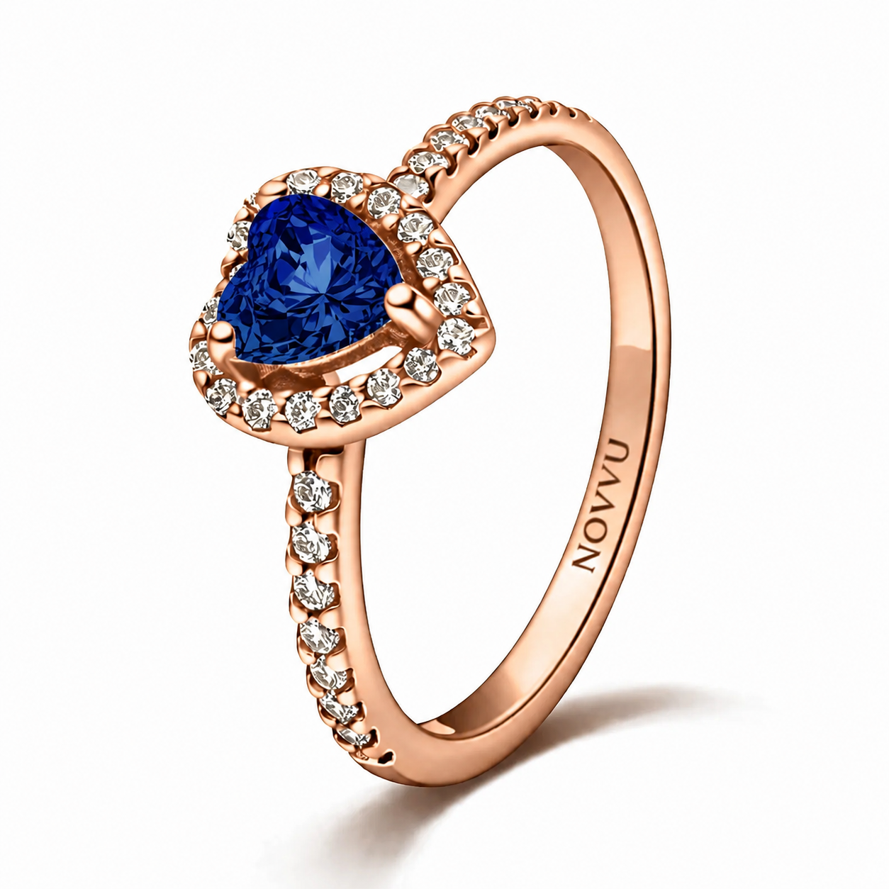 Inel Blue Heart Rose cu Argint - 48