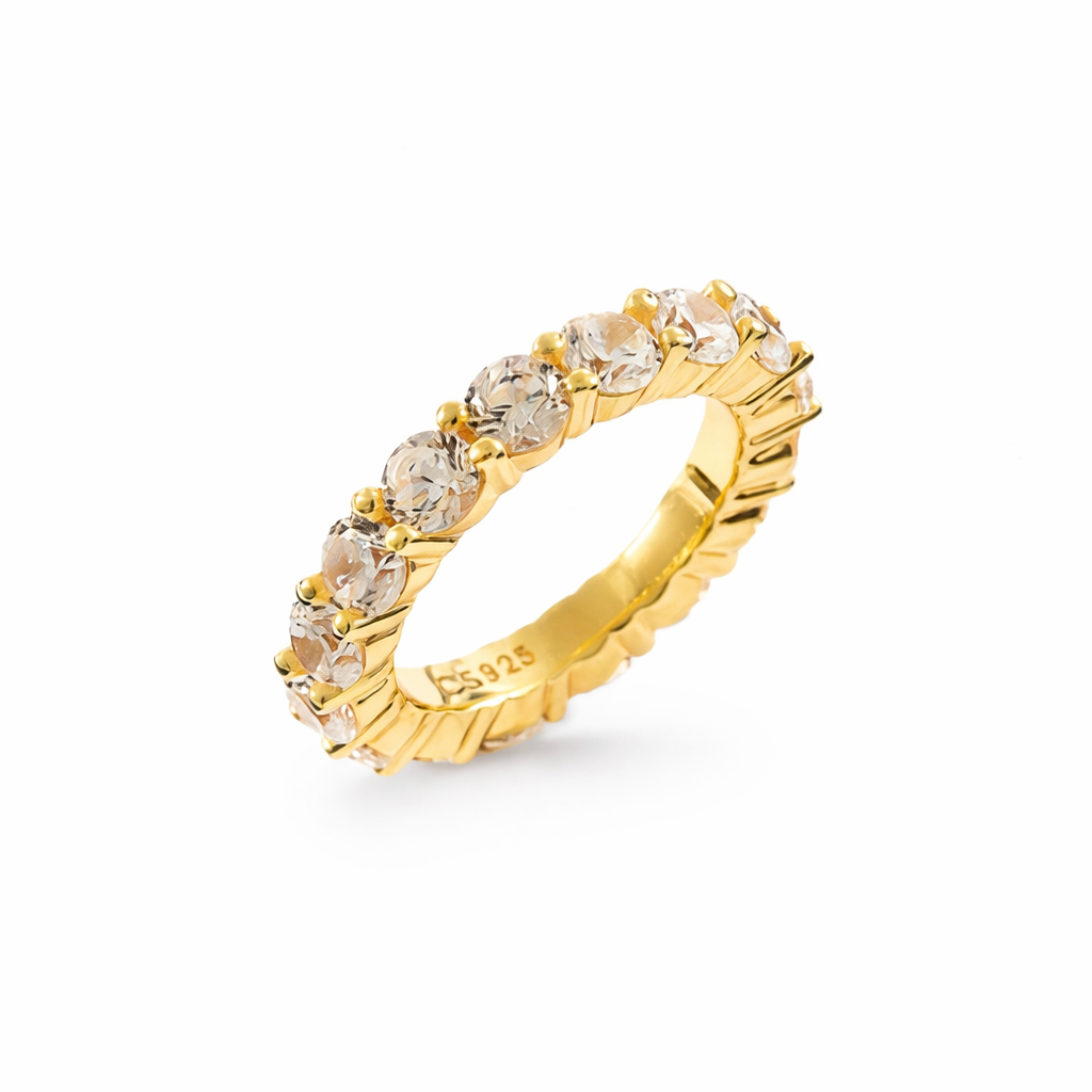 Inel Cristal Placat cu Aur 18k - 50