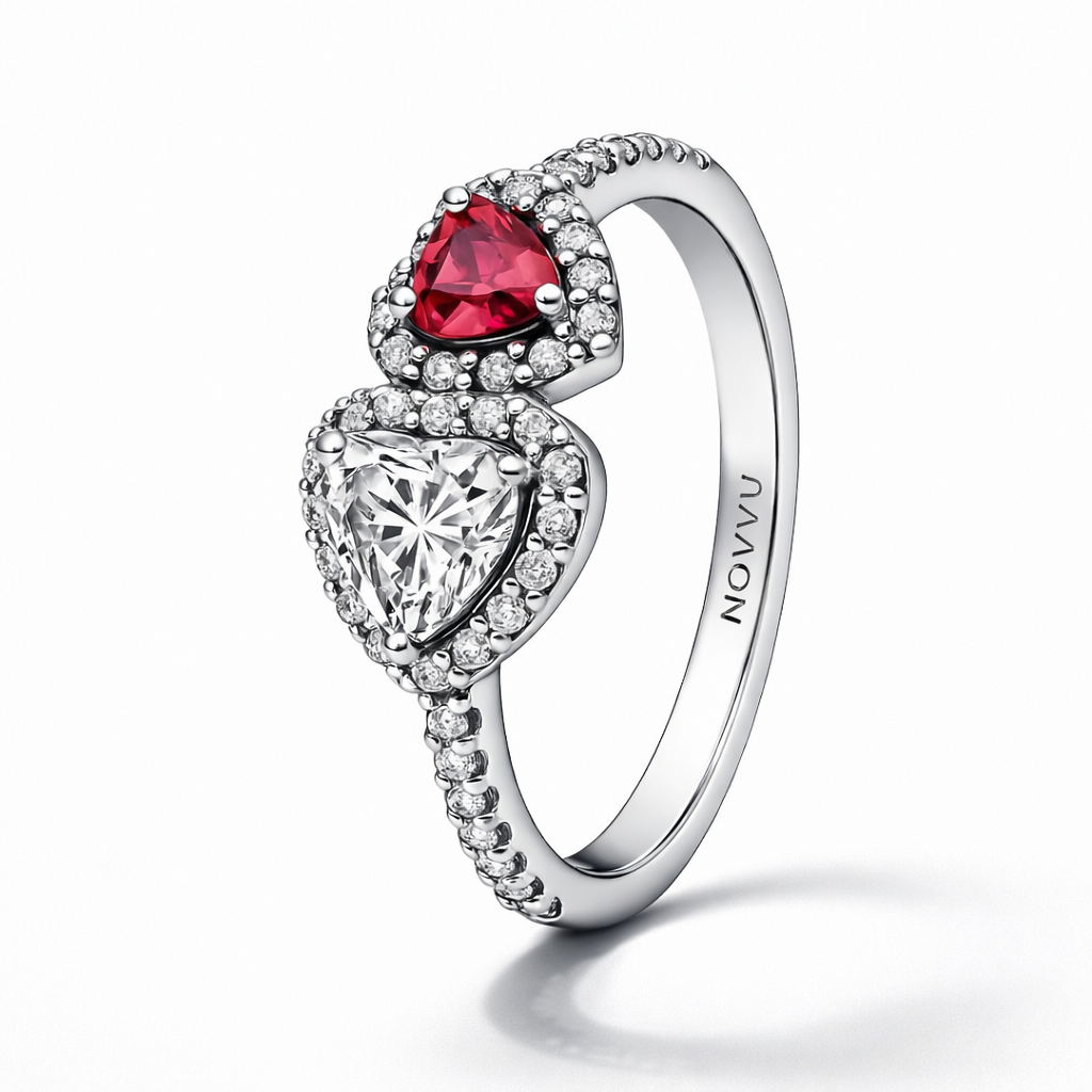 Inel Dublu Heart Silver cu Argint - 48
