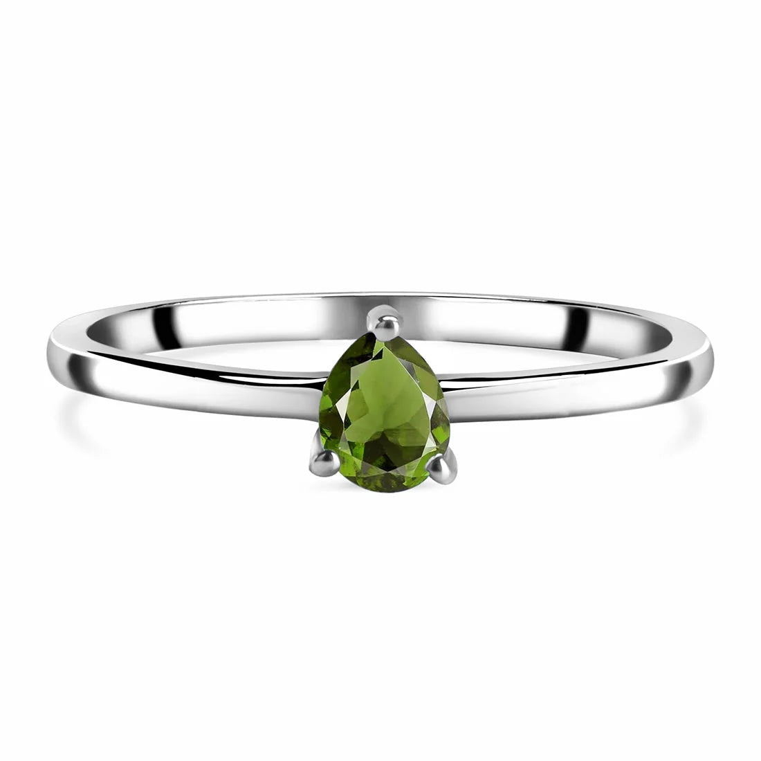 Inel moldavit din argint Pear Cut 3 x 4 mm