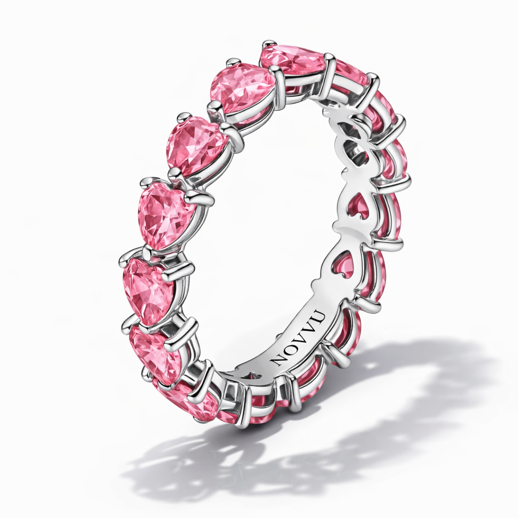 Inel Pink Heart Cu Argint - 48