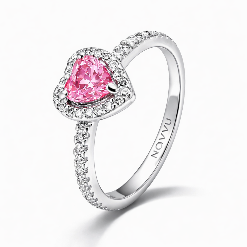 Inel Pink Heart cu Argint - 48