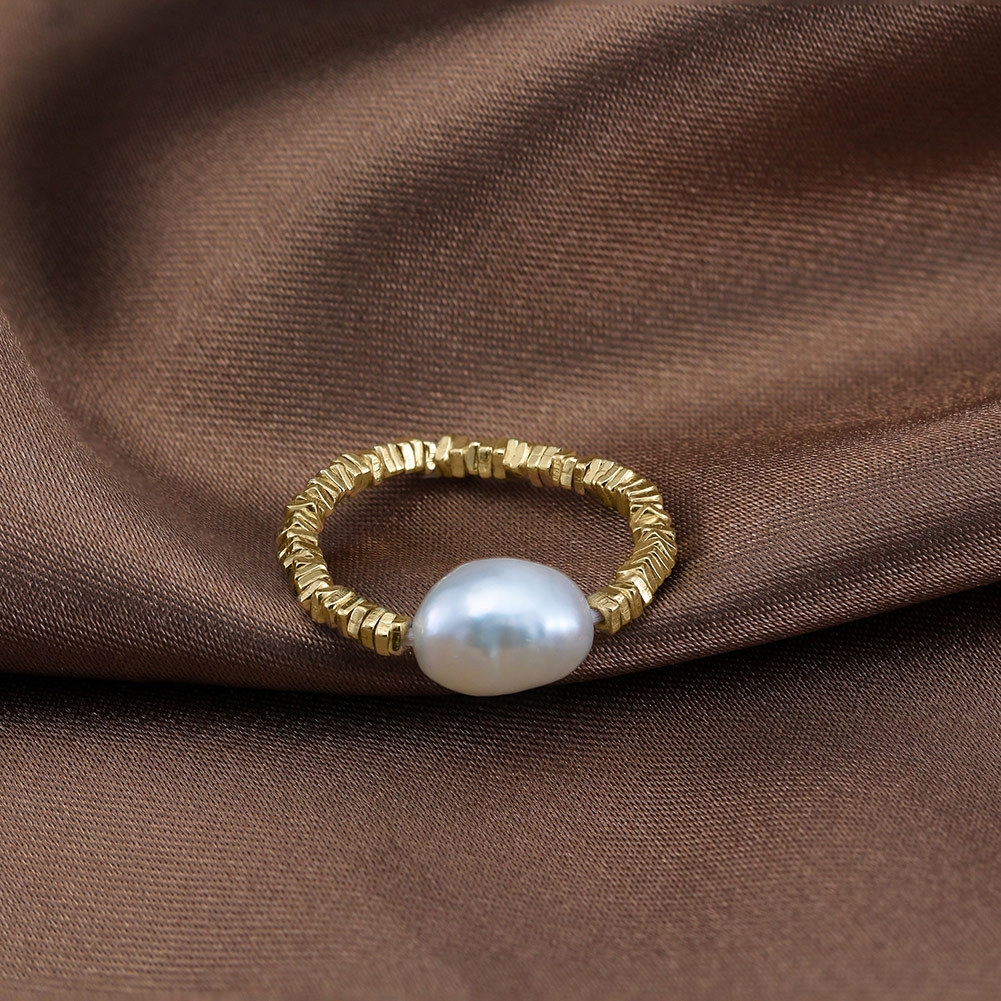Inel reglabil argint 925, JW1721, model elegant cu perle, placat cu rodiu - poza 3