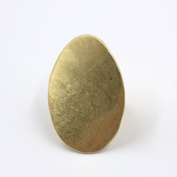 Inel statement dama reglabil oval auriu mat