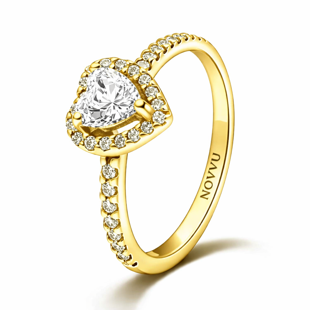 Inel White Heart Gold - 48