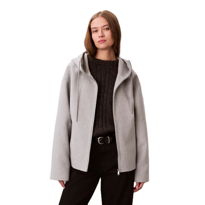 Jacheta Calvin Klein DBL FACE WOOL JACKET W/ HOOD - poza 1