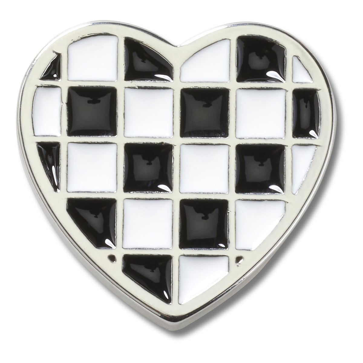 Jibbitz Crocs Silver Checkerboard Heart - poza 1