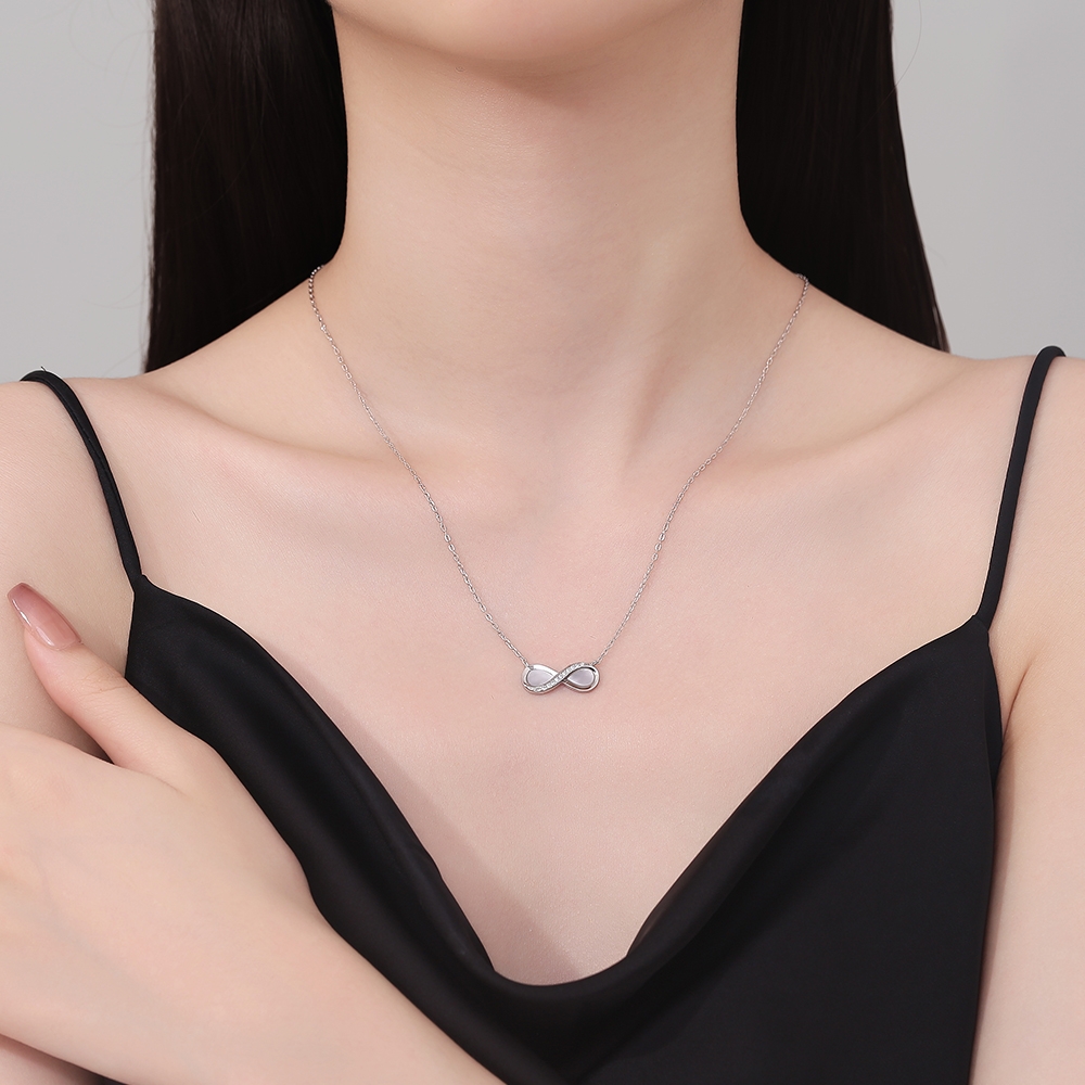 Lantisor argint 925, JW1256, model infinit, placat cu rodiu - poza 3