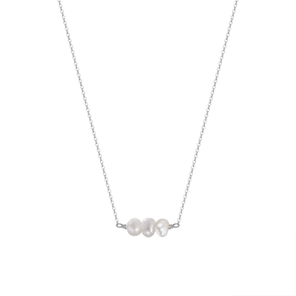 Lantisor argint 925, JW1535, model perla, placat cu rodiu