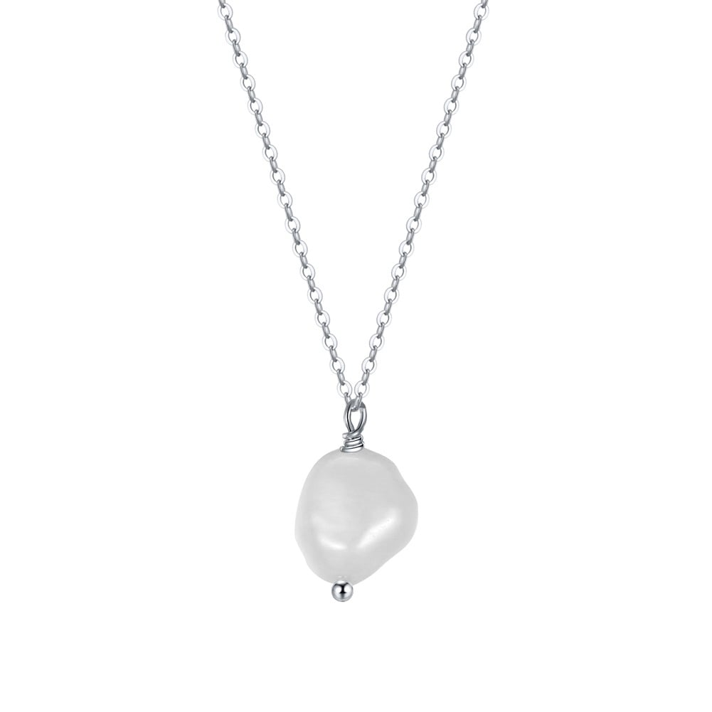 Lantisor argint 925, JW1536, model perla, placat cu rodiu