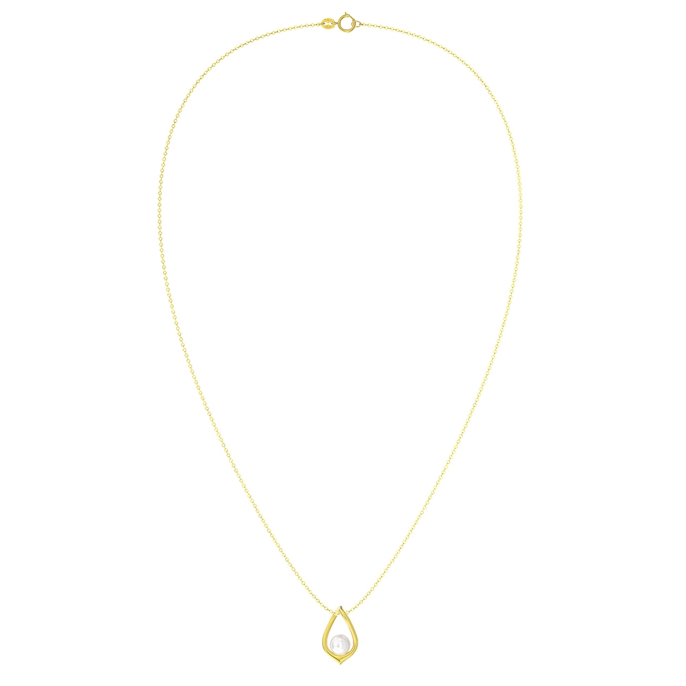 Lantisor argint 925, JW1547, model perla, placat cu aur - poza 4