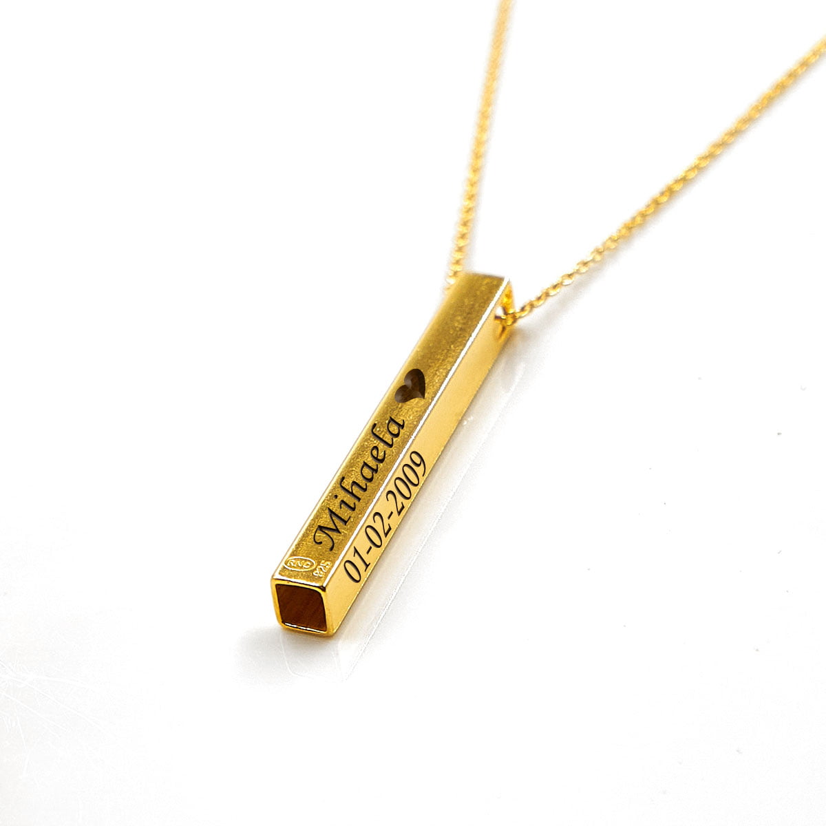 Lantisor cu pandantiv personalizat Bara-argint .925 placat cu aur