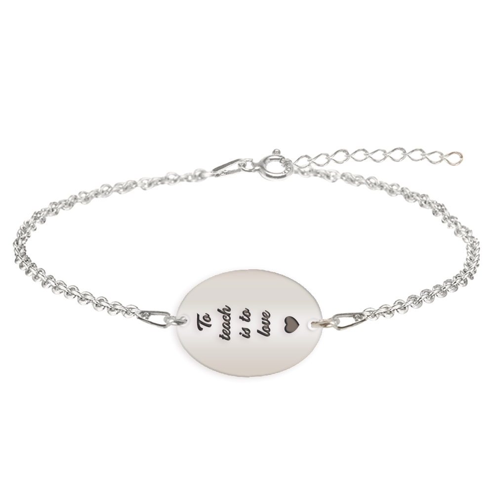 Master - Bratara personalizata absolvire "To teach is to love" din argint 925