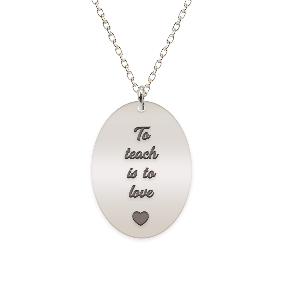 Master - Colier personalizat absolvire "To teach is to love" din argint 925
