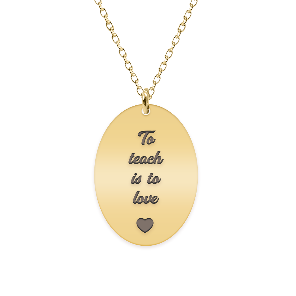 Master - Colier personalizat absolvire "To teach is to love" din argint 925 placat cu aur galben 24K
