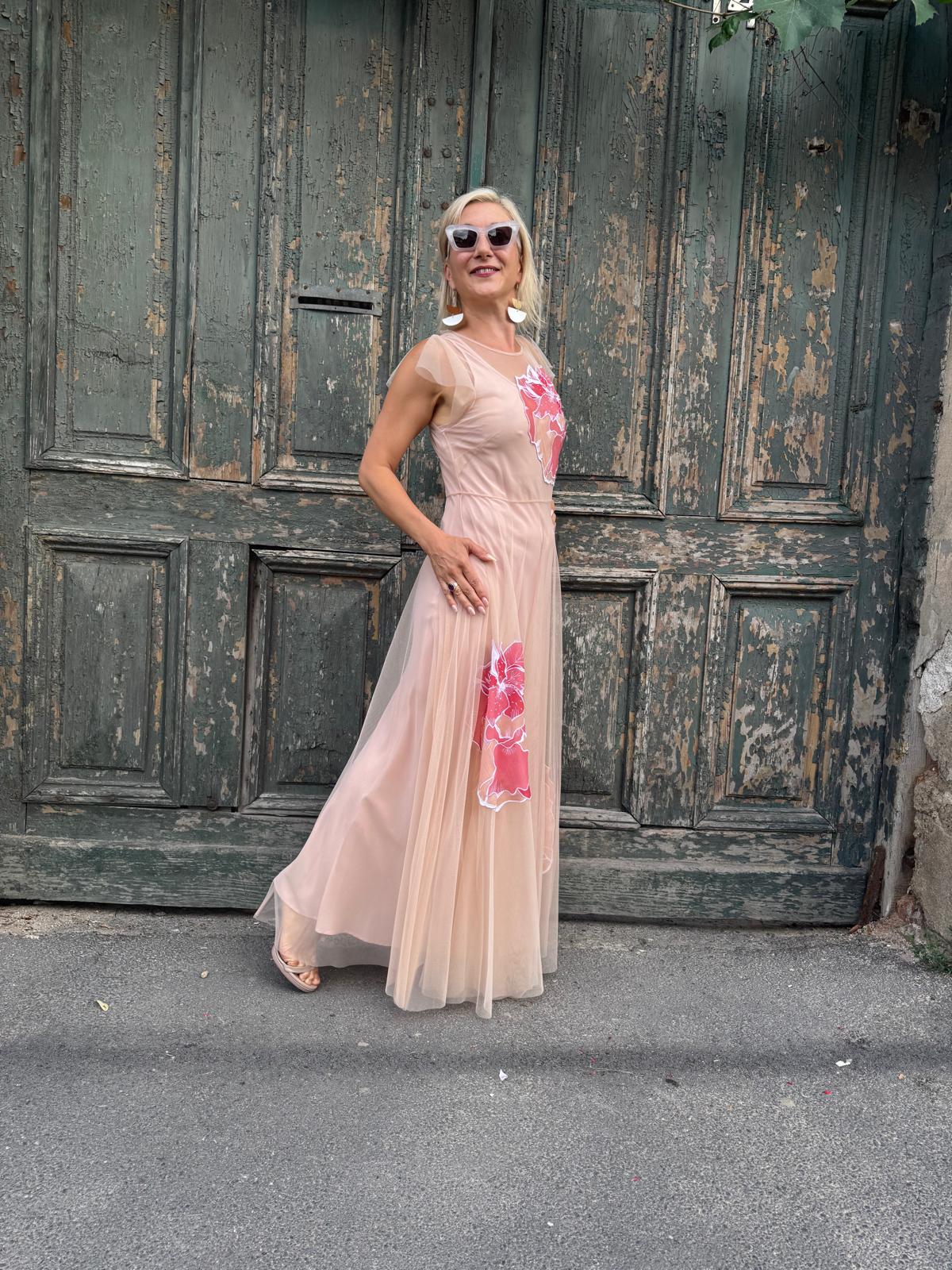 MaxMara Rochie roz cu print floral - M INTL
