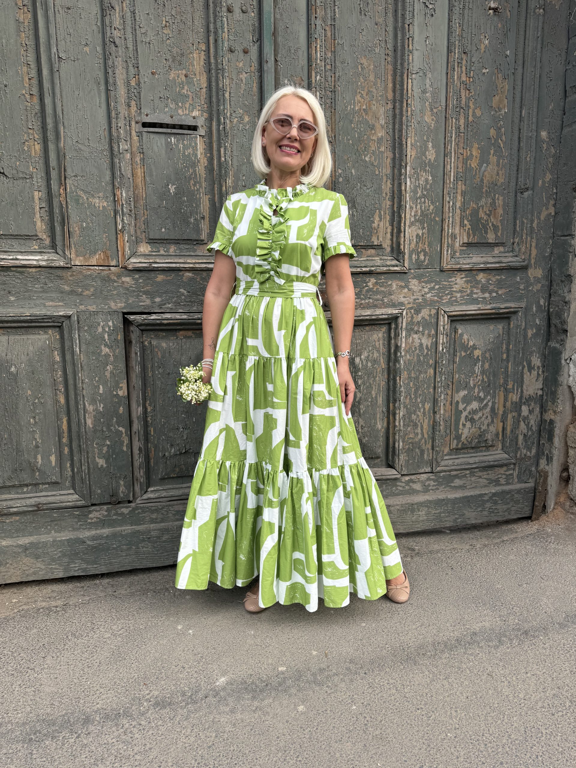 MeiMeij Rochie verde print - S INTL