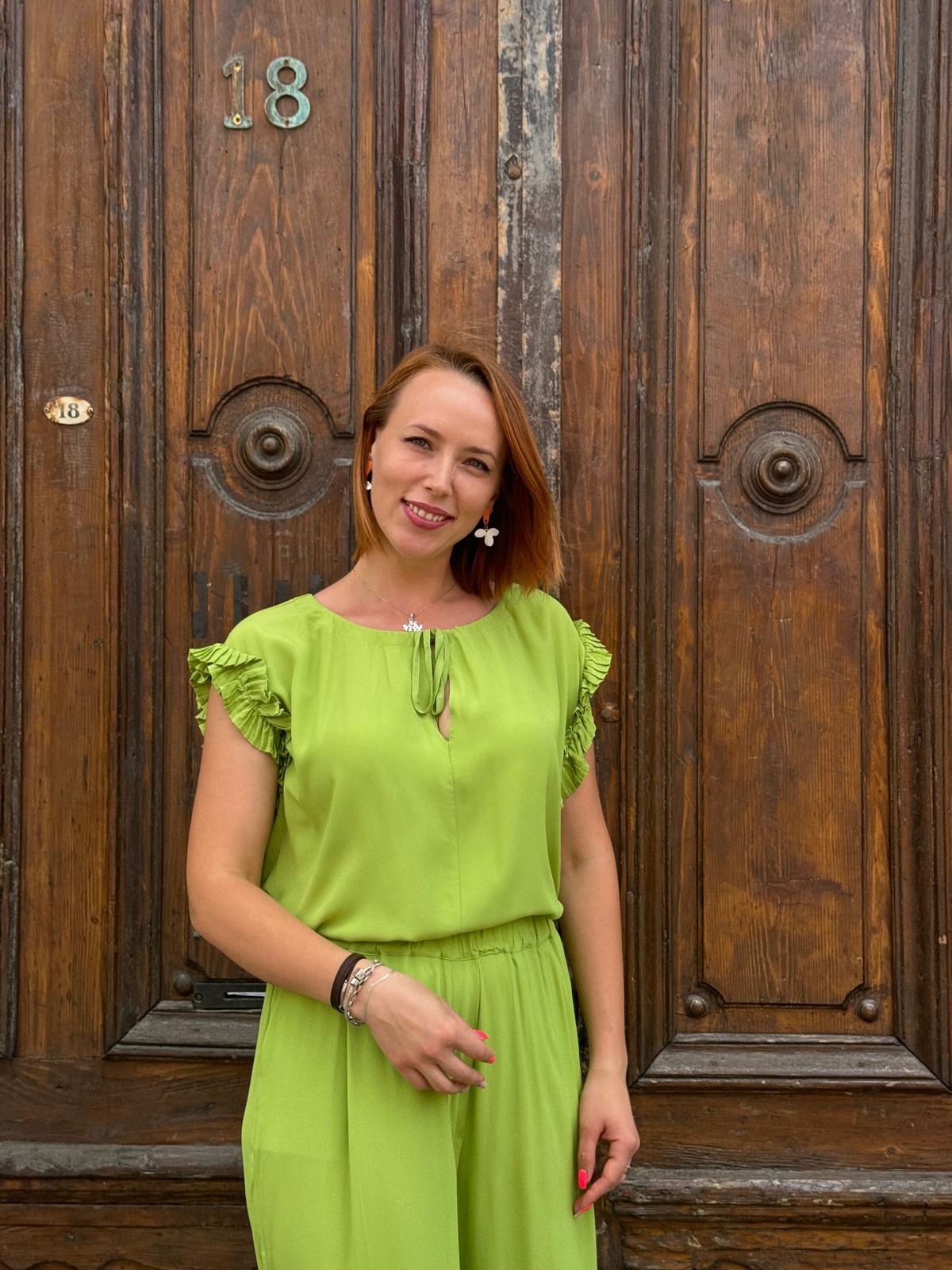 MeiMeij Top ruffles green - 38 IT