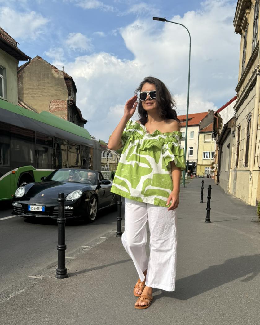 MeiMeij Top verde cu print - 44 IT