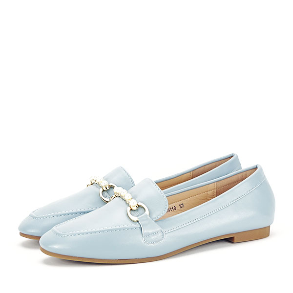 Mocasini albastru pal cu perle Meredith M2