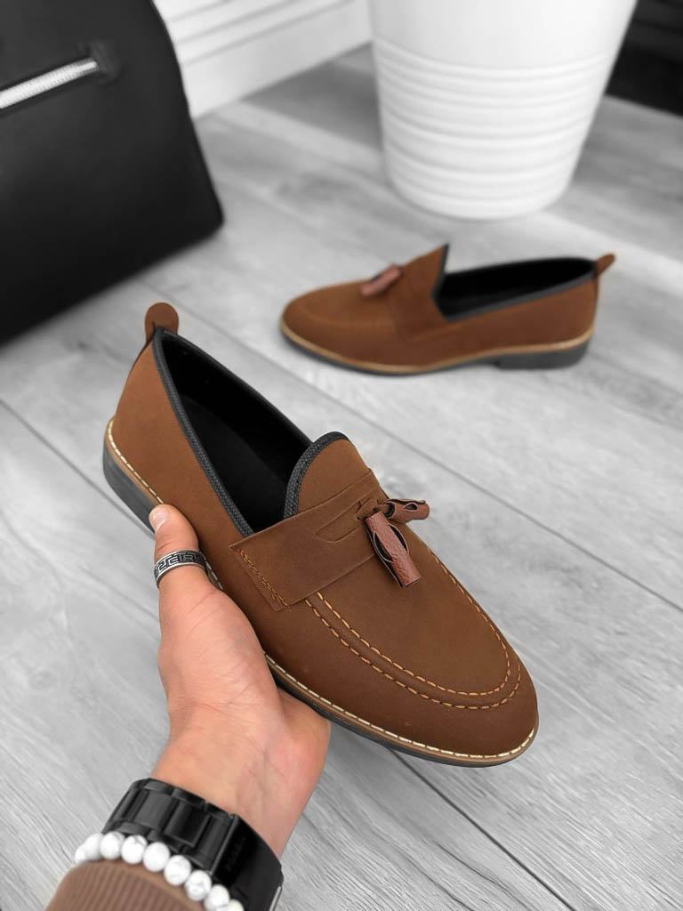 Mocasini barbati maro tapla subtire piele eco comozi 12314 N6-1