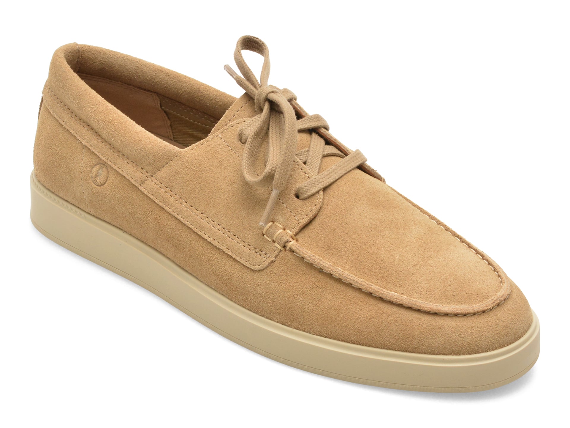 Mocasini CLARKS gri, LOCKFORD BOAT, din piele intoarsa