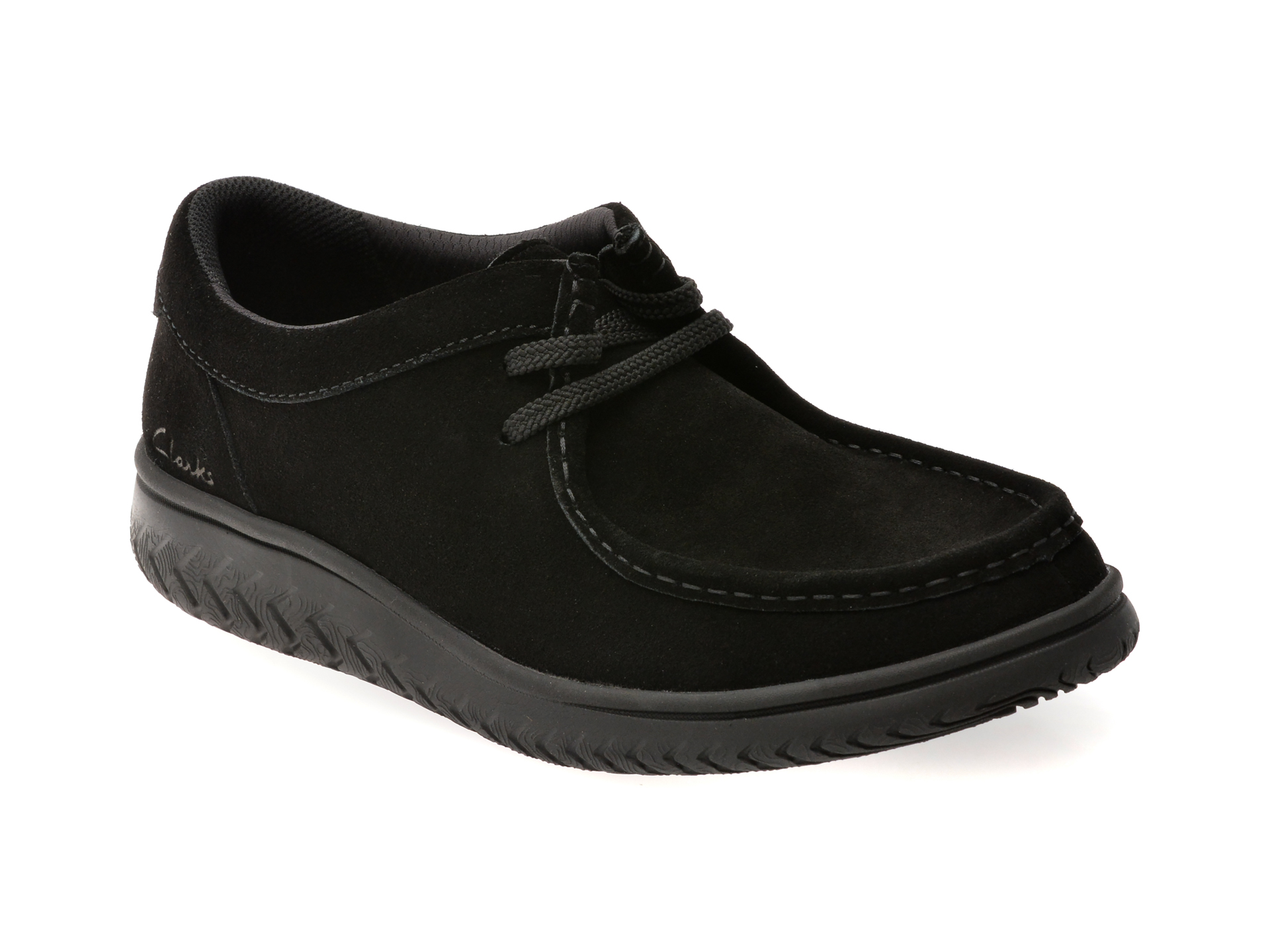 Mocasini CLARKS negri, RELAX LITE LOW, din piele intoarsa