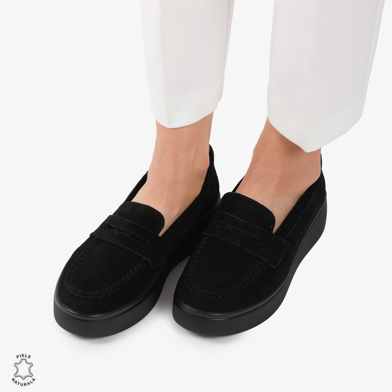 Mocasini dama din piele naturala Intoarsa CRL0788