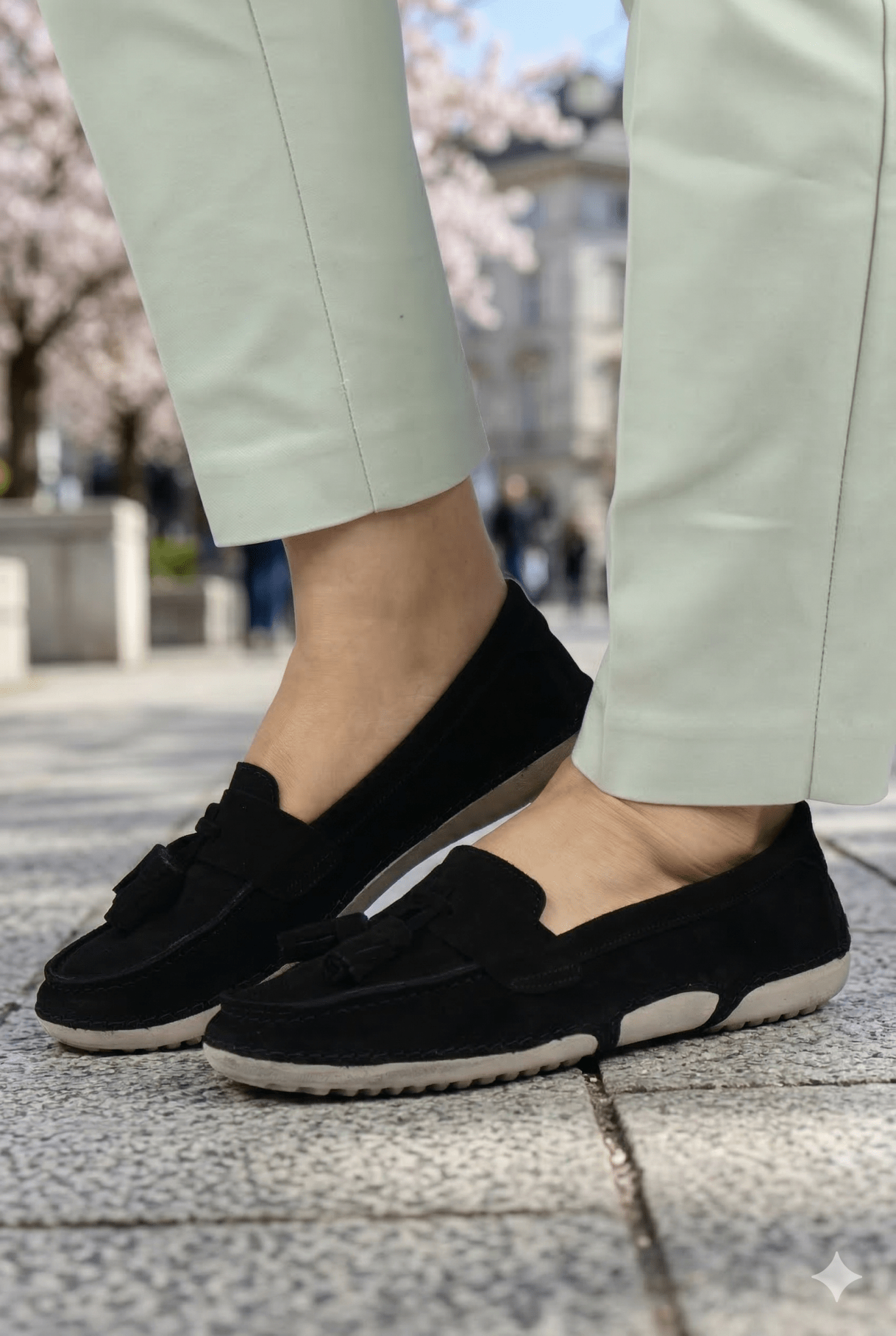 Mocasini din Piele Negri cu Accesoriu - RUSY BLACK