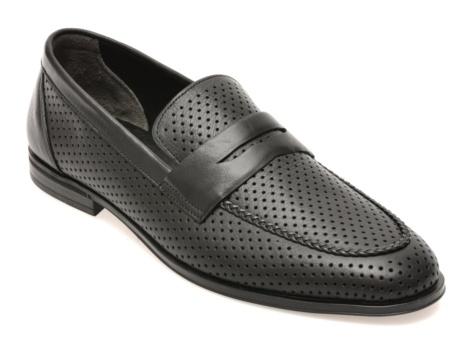 Mocasini eleganti OTTER negri, 25M125, din piele naturala