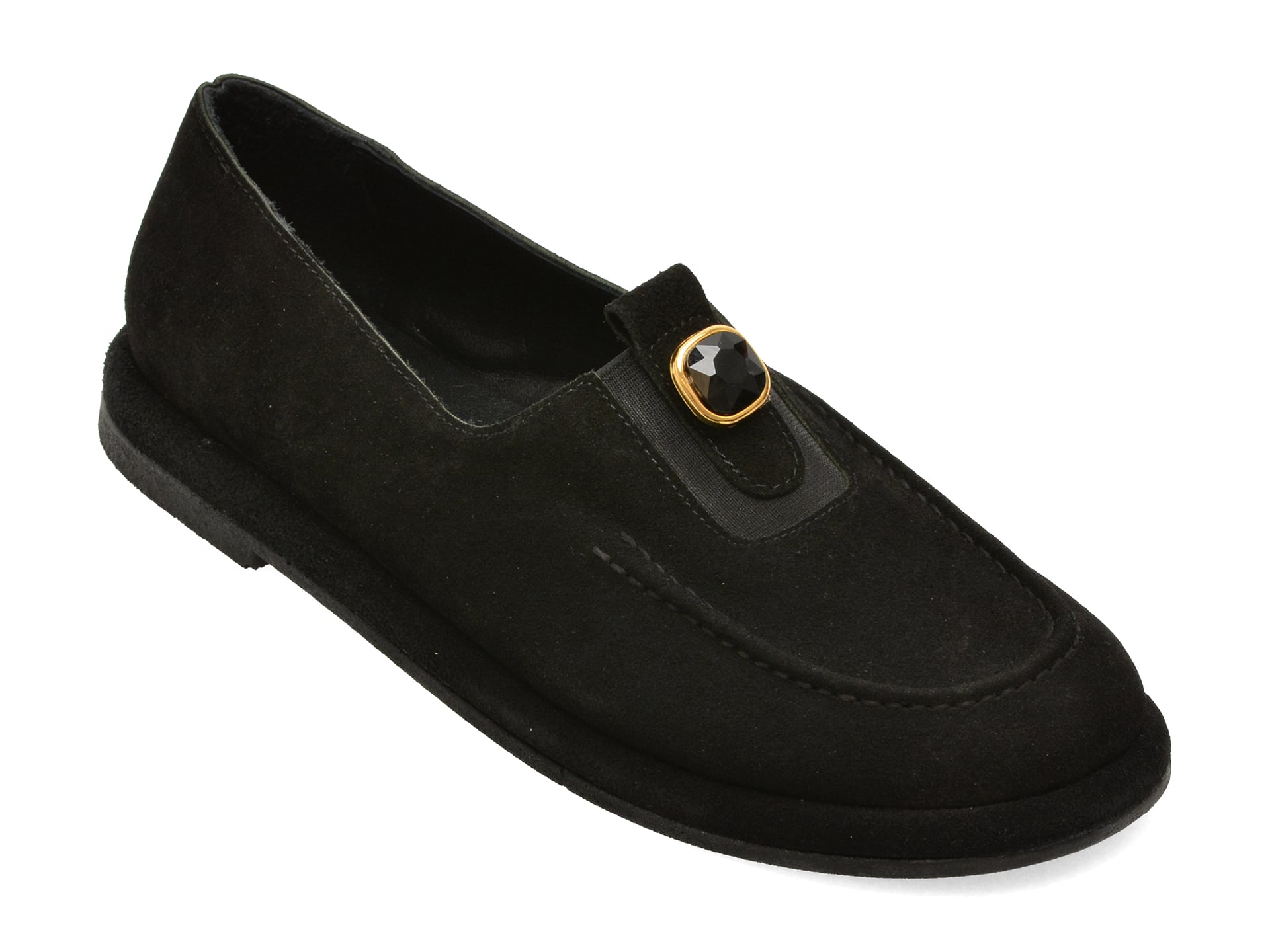 Mocasini EPICA negri, 157H601, din piele intoarsa