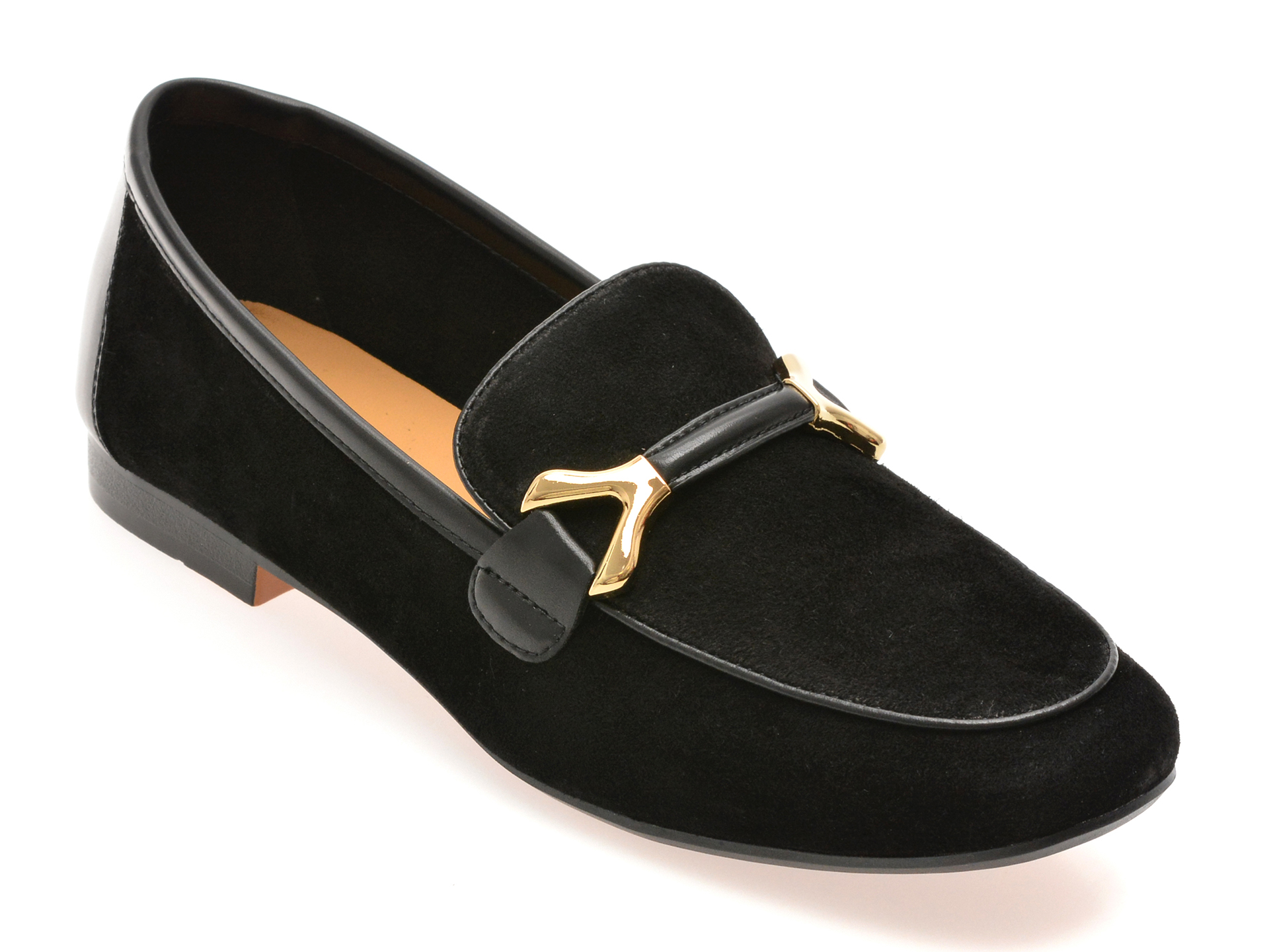 Mocasini EPICA negri, G45676, din piele intoarsa