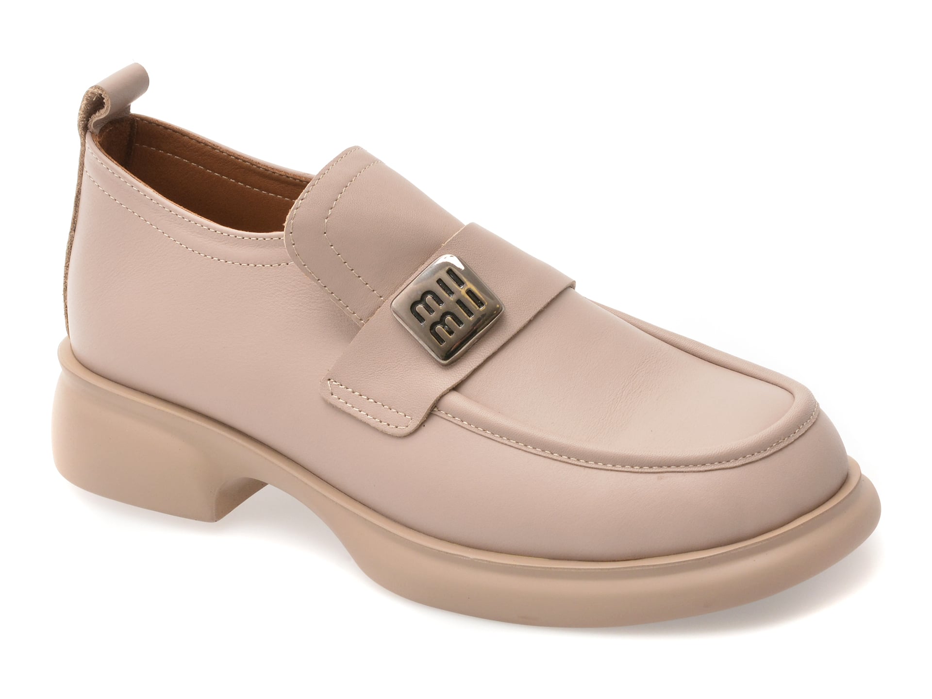 Mocasini GOLD DEER gri, 12146, din piele naturala