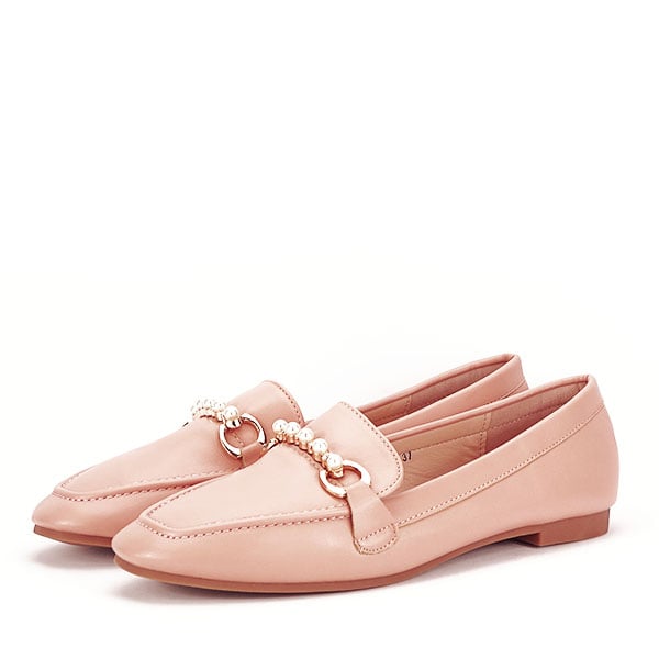 Mocasini roz cu perle Meredith M2