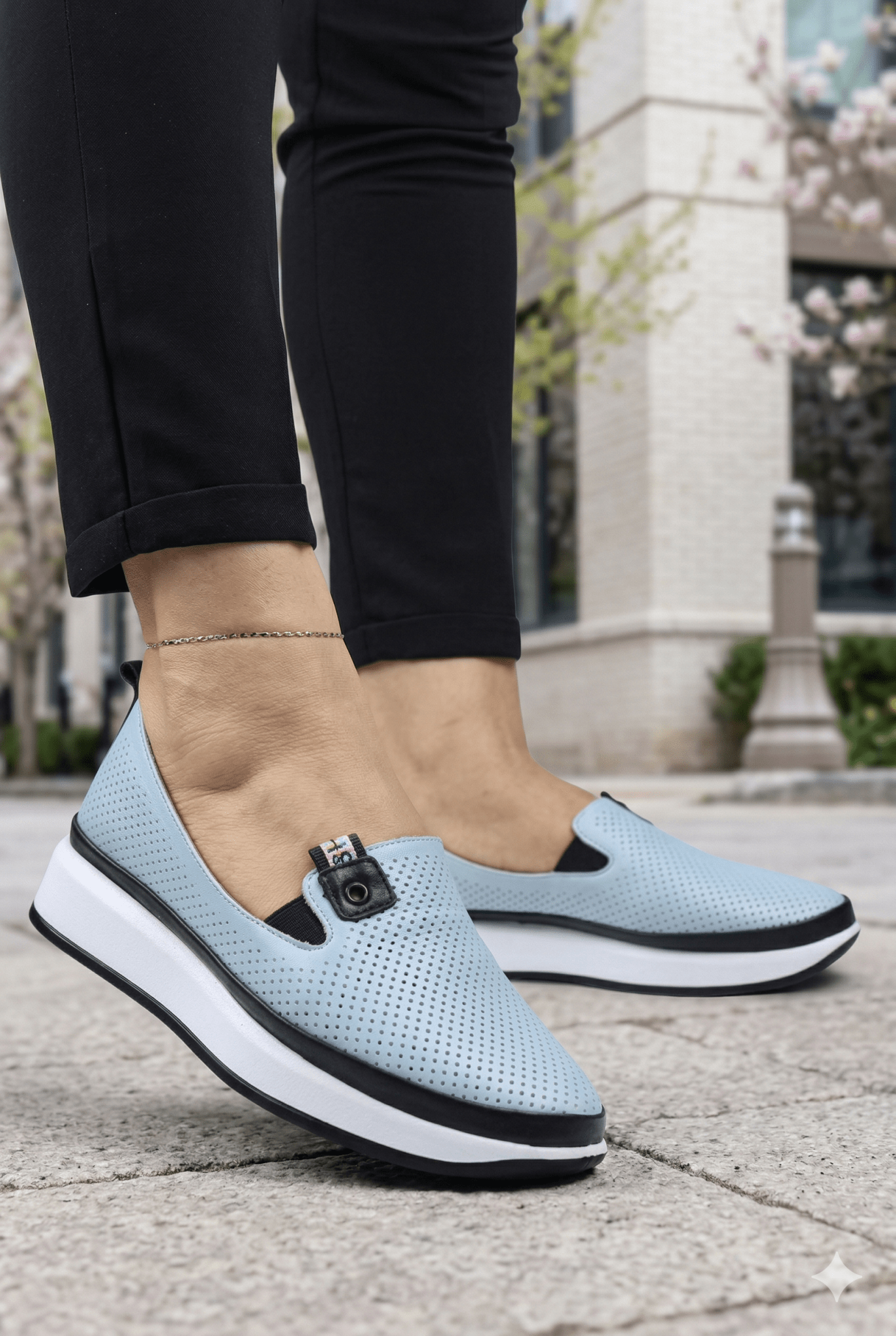 Mocasini Sport din Piele Albastri - LESY BLU